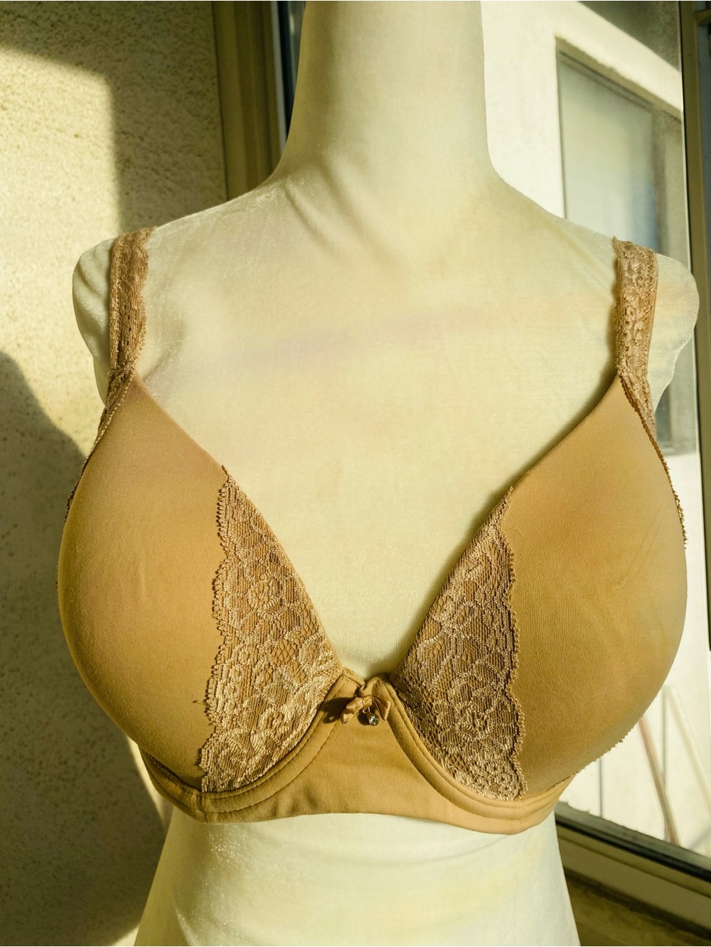 Soma Embraceable Full Coverage Lace Trim Underwire Bra 36 D Nude